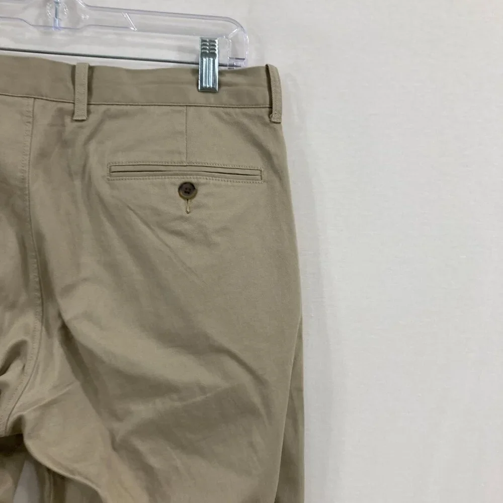 J. Crew Mens Flex Chino Pants size 34 x 32 Cream Tan Straight Leg‎ Preppy Office